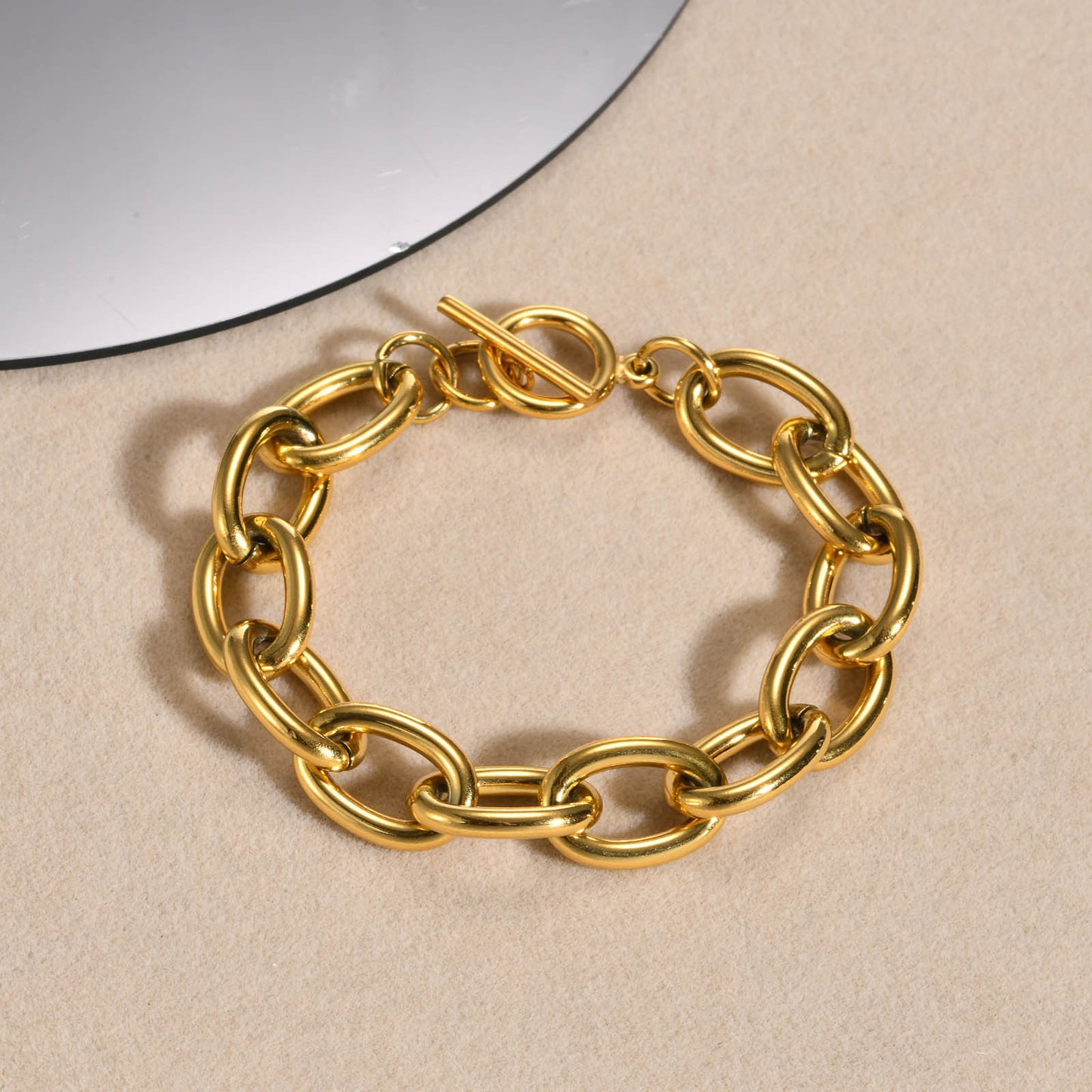 Stainless Steel Vacuum Vapor Plating 18k Big Chain Summer Ladies