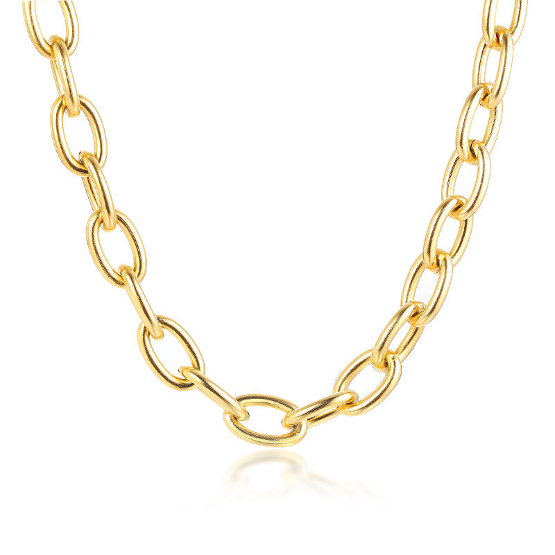 Stainless Steel Vacuum Vapor Plating 18k Big Chain Summer Ladies