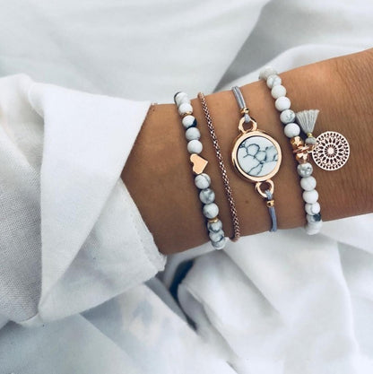 Turquoise Tassel Round Stone Bracelet AliExpress Fashion