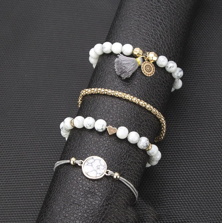 Turquoise Tassel Round Stone Bracelet AliExpress Fashion