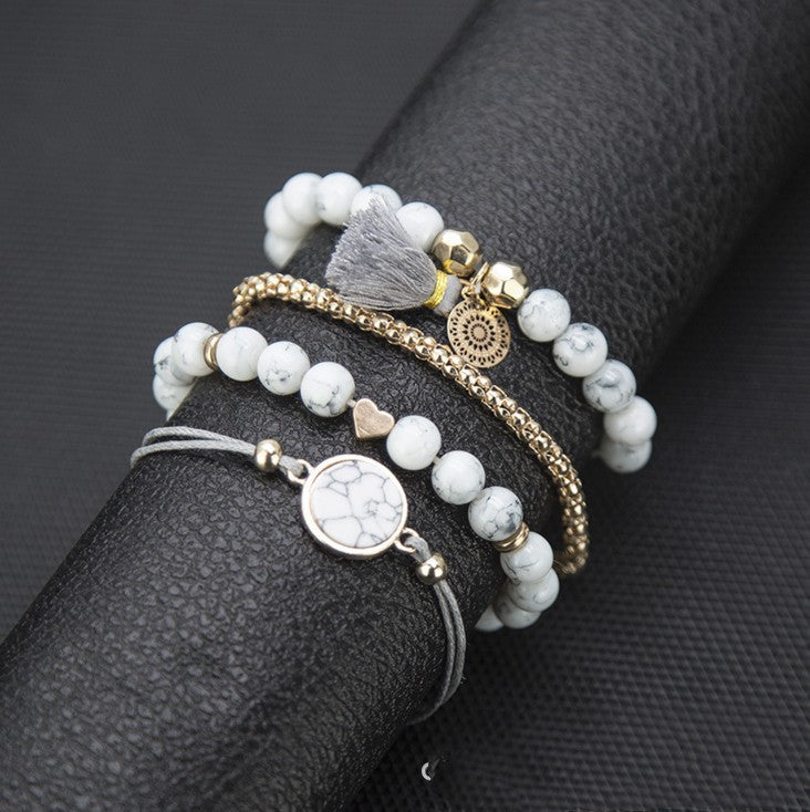 Turquoise Tassel Round Stone Bracelet AliExpress Fashion